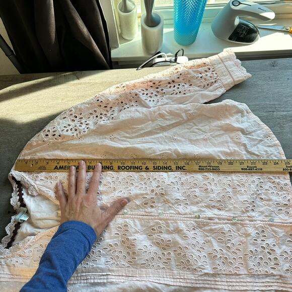 Sundance Valeria Eyelet Pink Shirt XL Boho Prairie - Picture 9 of 10